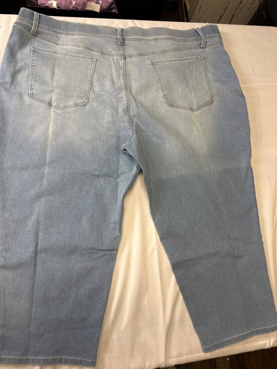terra sky 4x plus size capri light wasj jeans  wide elastic waist  new - Picture 5 of 5